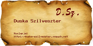 Duska Szilveszter névjegykártya