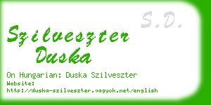 szilveszter duska business card